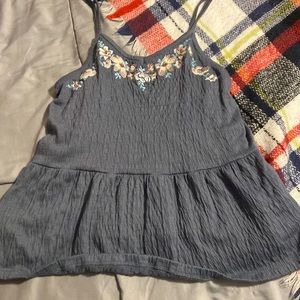 floral blue tank top